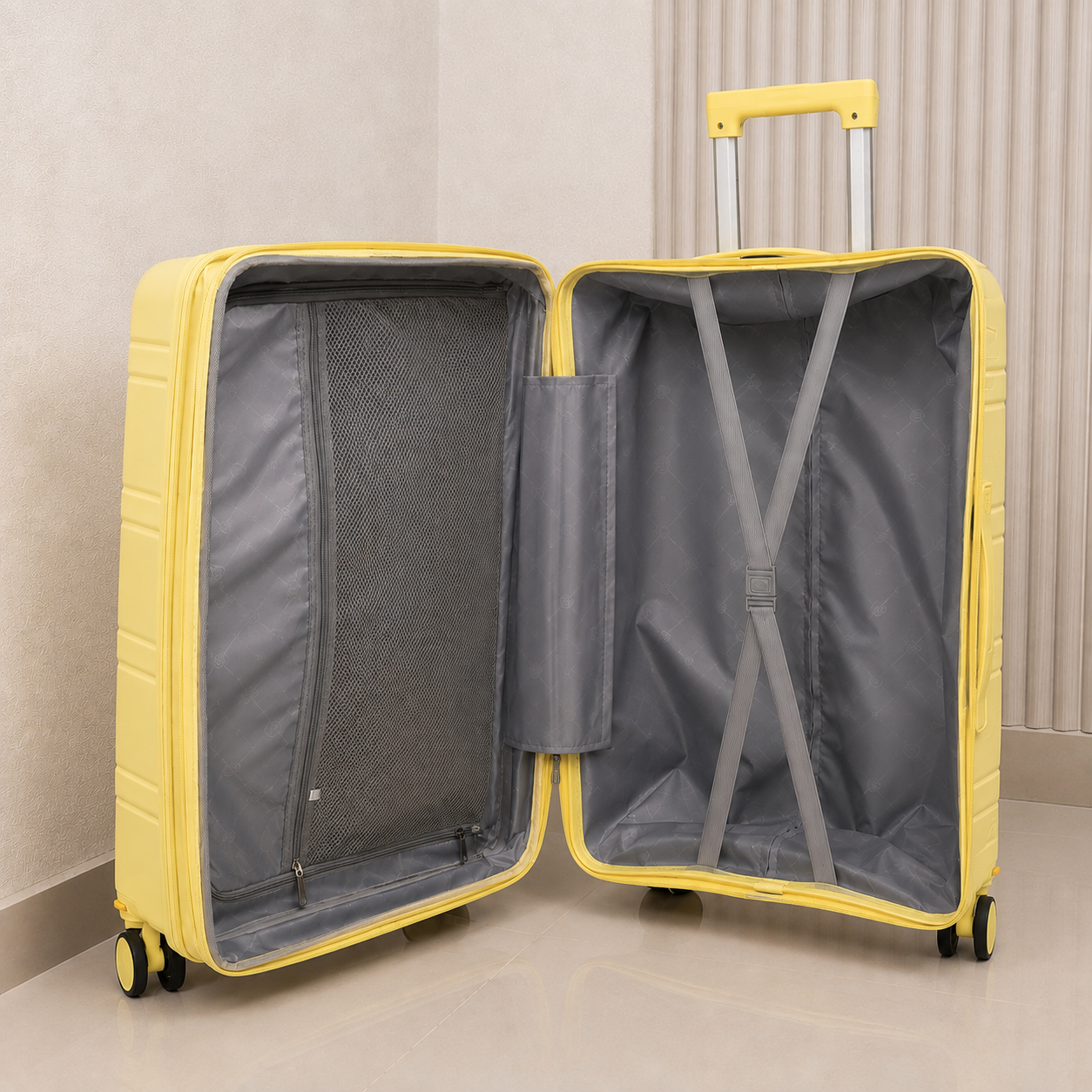 MALETA DE CABINA 10KG MATTEVA EXPANDIBLE POLIPROPILENO AMARILLO
