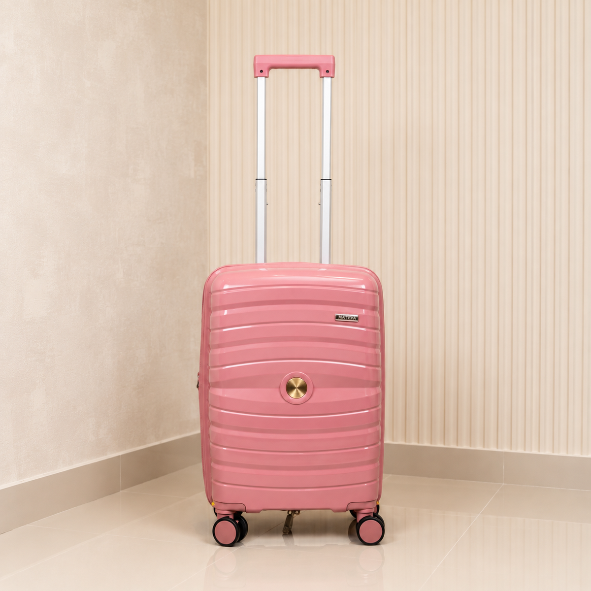 MALETA DE CABINA 10KG MATTEVA EXPANDIBLE POLIPROPILENO ROSADO