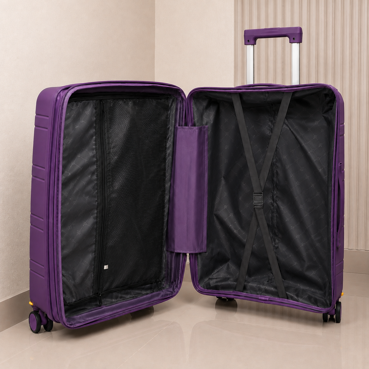 MALETA DE CABINA 10KG MATTEVA EXPANDIBLE POLIPROPILENO MORADA