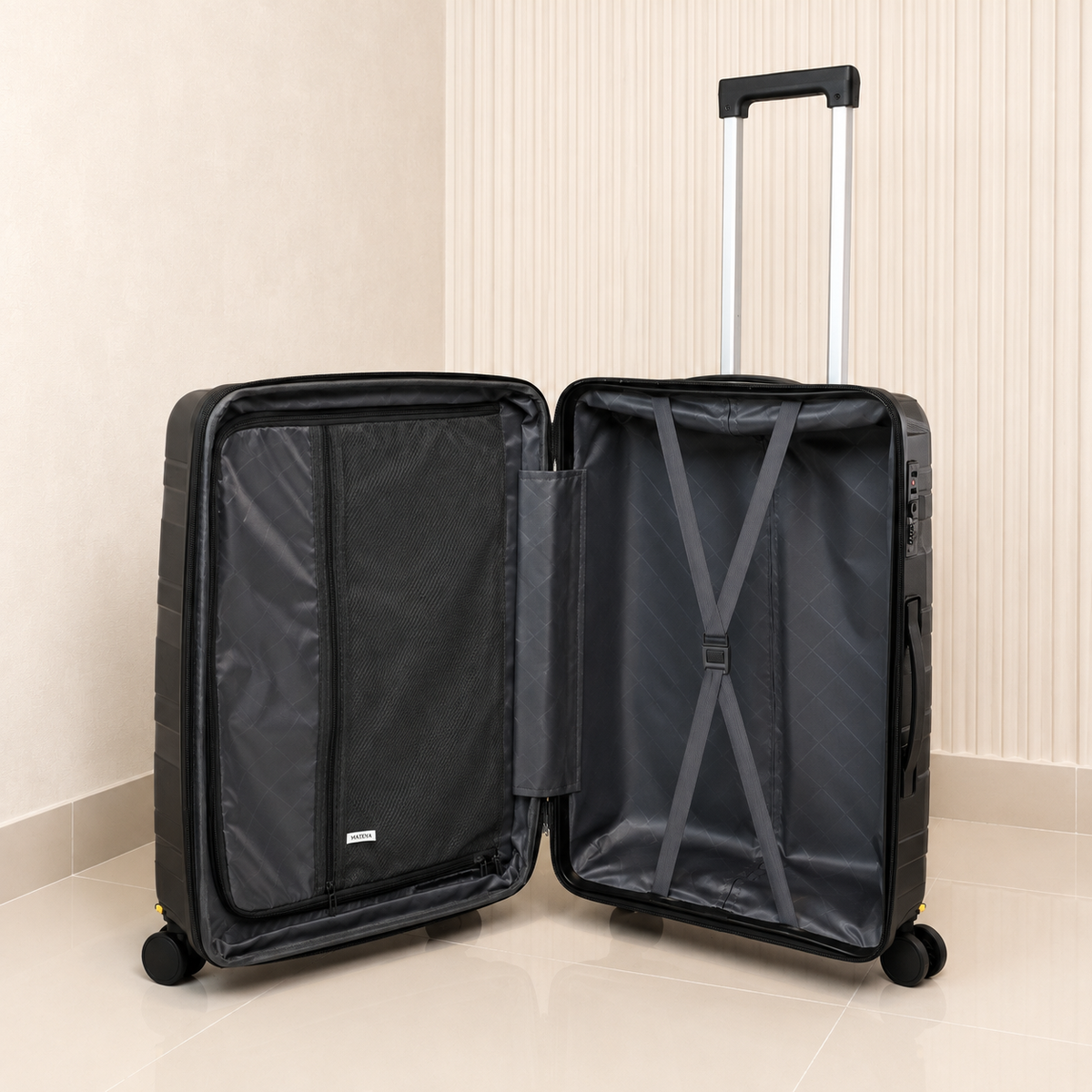 MALETA DE 23KG MATTEVA EXPANDIBLE POLIPROPILENO NEGRA