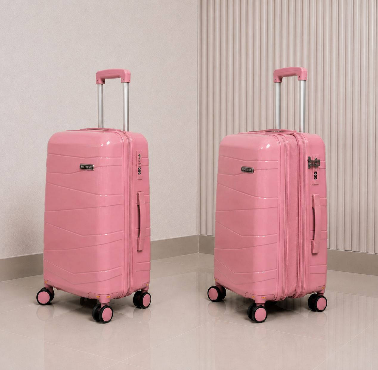 MALETA DE CABINA 10KG MATTEVA EXPANDIBLE POLIPROPILENO ROSADA