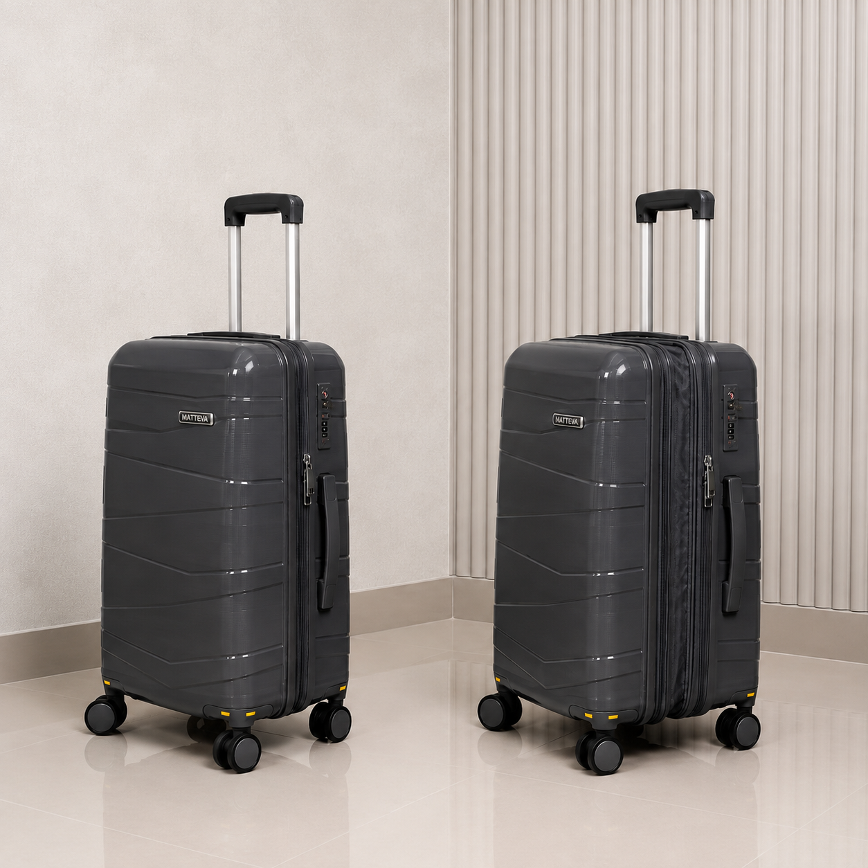 MALETA DE CABINA 10KG MATTEVA EXPANDIBLE POLIPROPILENO GRIS