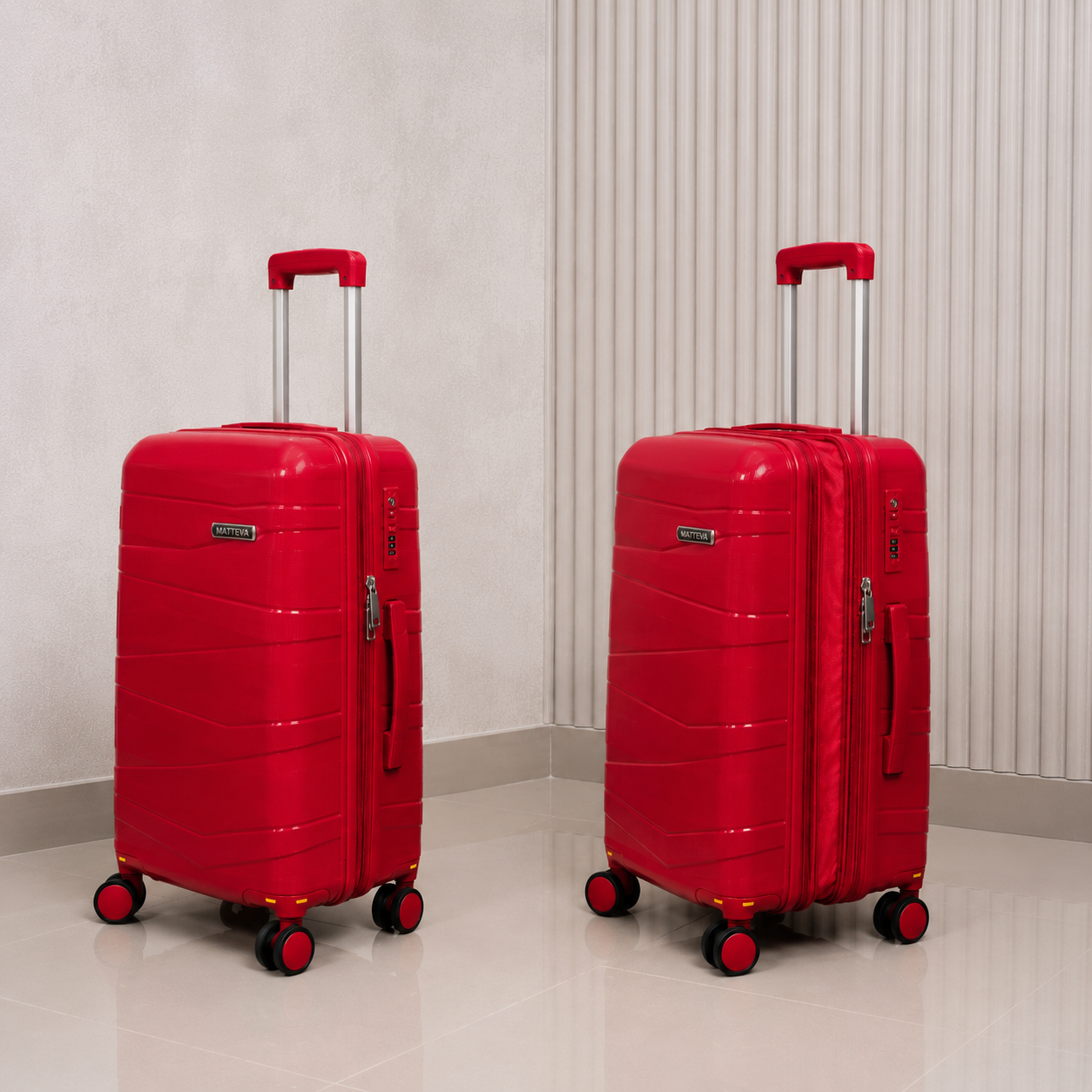 MALETA DE CABINA 10KG MATTEVA EXPANDIBLE POLIPROPILENO ROJA