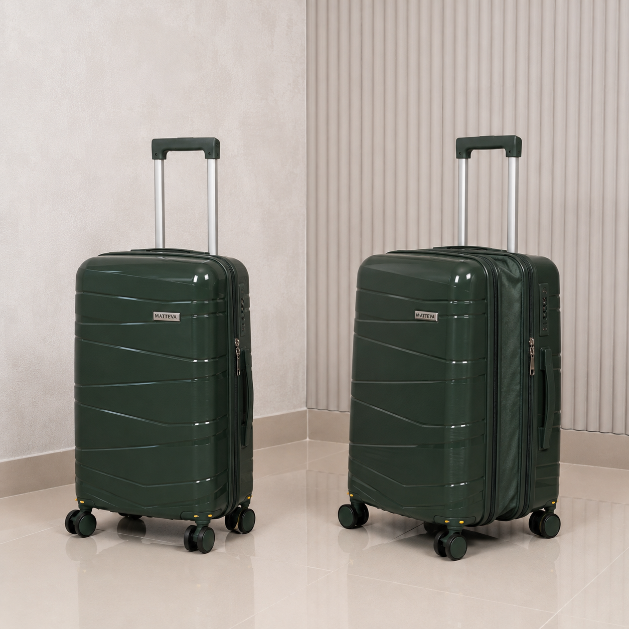 MALETA DE CABINA 10KG MATTEVA EXPANDIBLE POLIPROPILENO VERDE