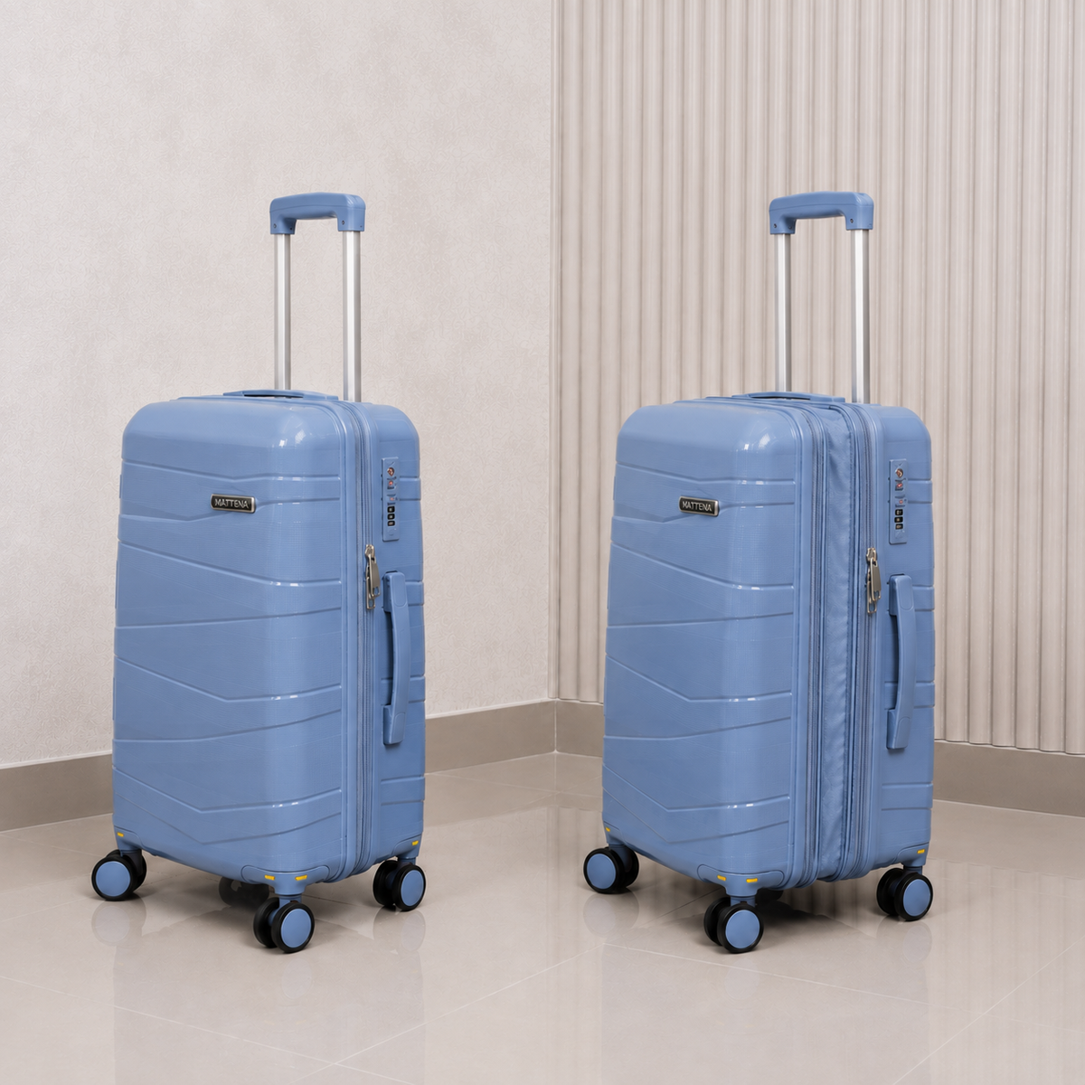 MALETA DE CABINA 23KG MATTEVA EXPANDIBLE POLIPROPILENO AZUL CLARO