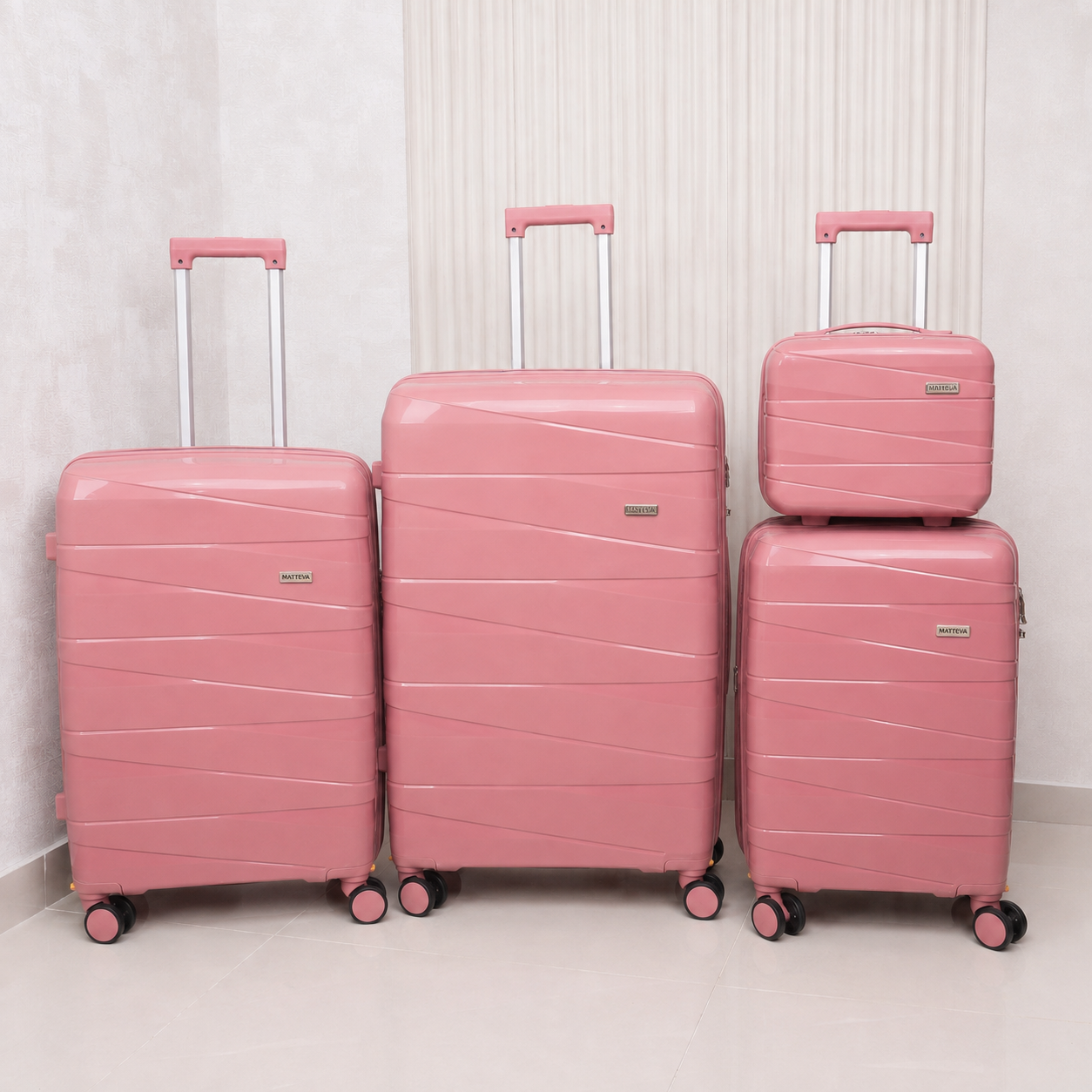 MALETA DE CABINA 10KG MATTEVA EXPANDIBLE POLIPROPILENO ROSADA