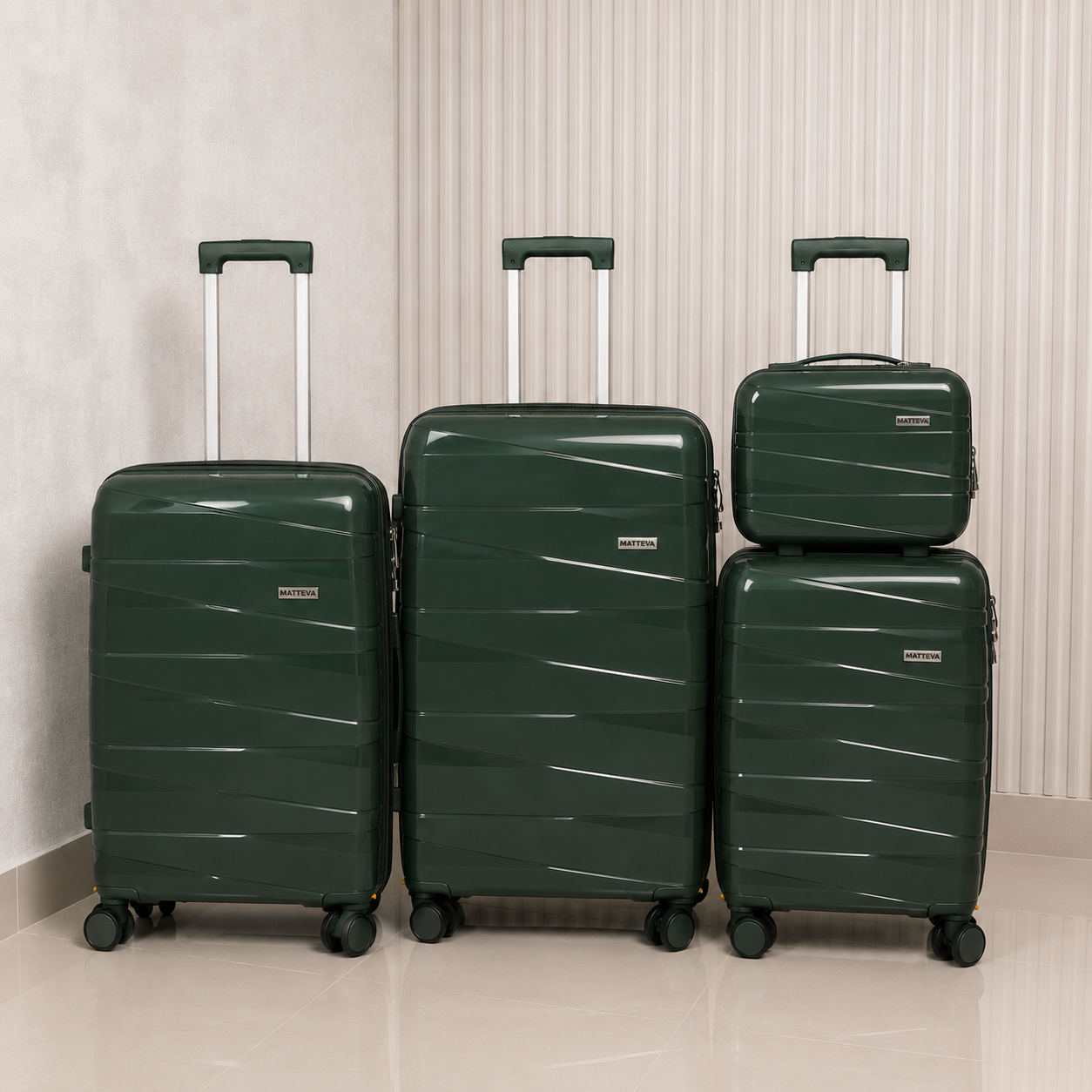 MALETA DE CABINA 10KG MATTEVA EXPANDIBLE POLIPROPILENO VERDE