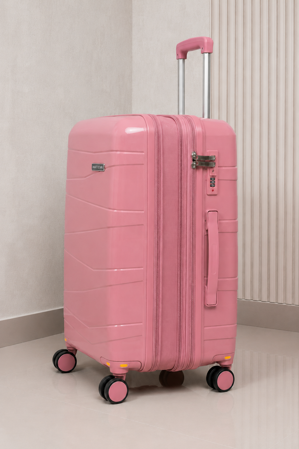 MALETA DE CABINA 10KG MATTEVA EXPANDIBLE POLIPROPILENO ROSADA