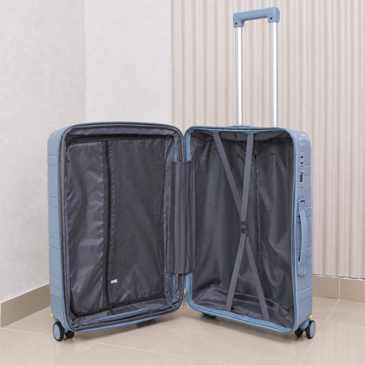 MALETA DE CABINA 23KG MATTEVA EXPANDIBLE POLIPROPILENO AZUL CLARO