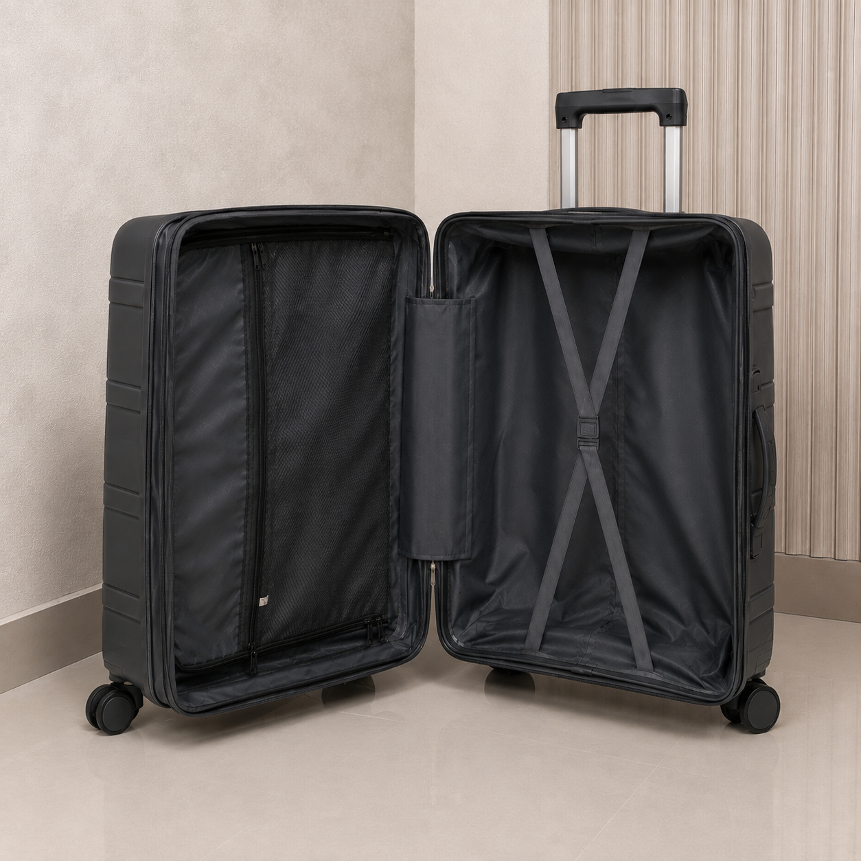 MALETA DE CABINA 10KG MATTEVA EXPANDIBLE POLIPROPILENO GRIS