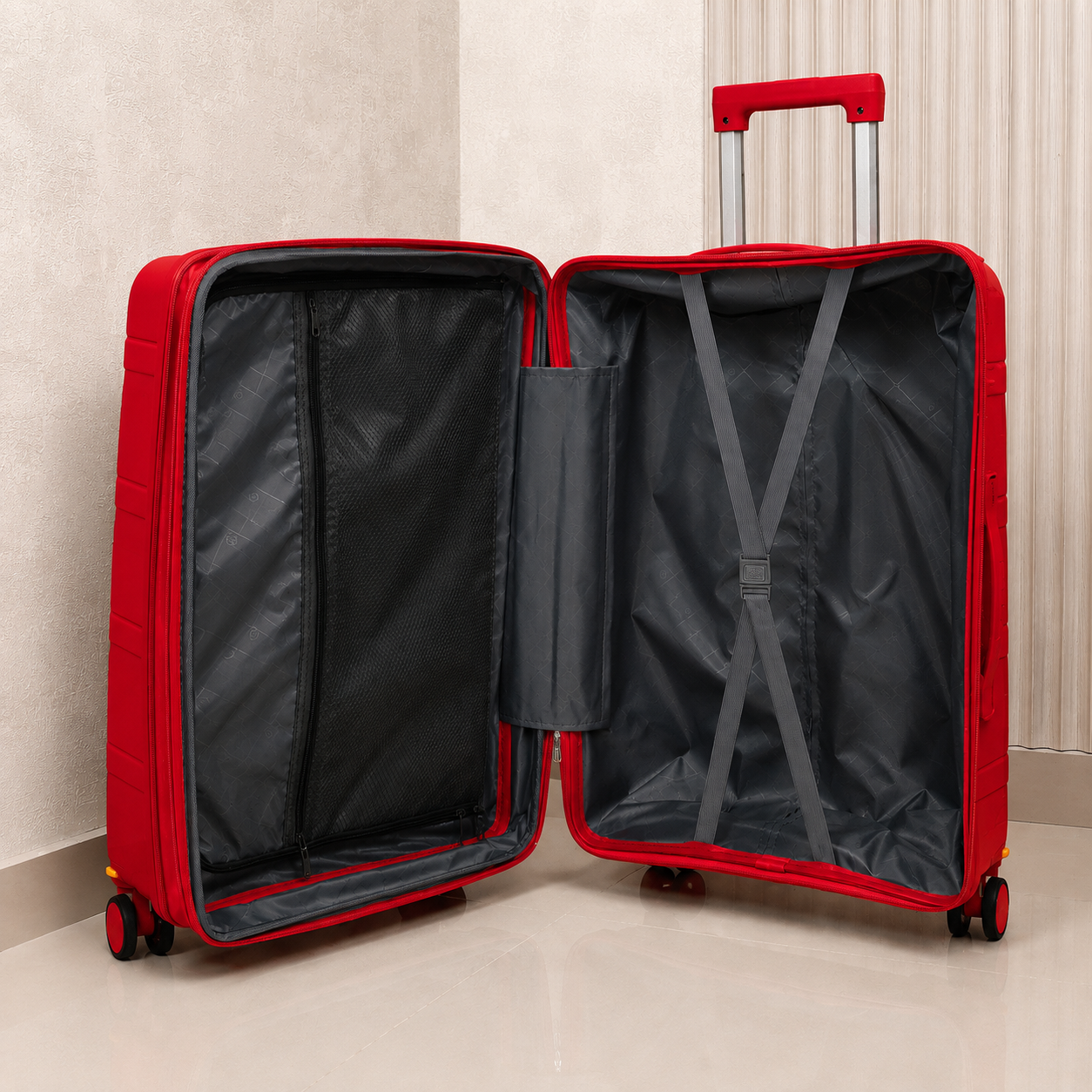 MALETA DE CABINA 10KG MATTEVA EXPANDIBLE POLIPROPILENO ROJA